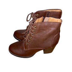 Brown Heeled Combat Boots